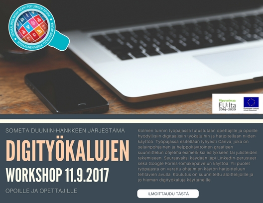 11.9.2017 klo 12-15 Digityökalujen workshop opettajille ja opoille